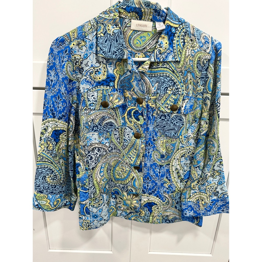 Chico's linen blend jacket 0‎ S